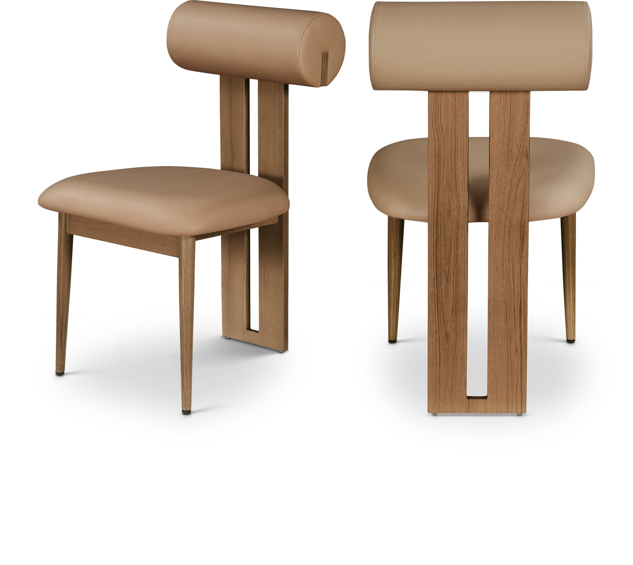 Dario - Faux Leather Dining Chair With Brown Frame (Set of 2)