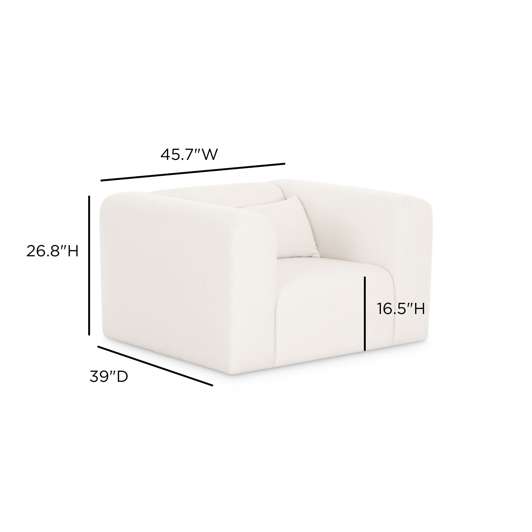 Tarra - Chenille Armchair - Cream