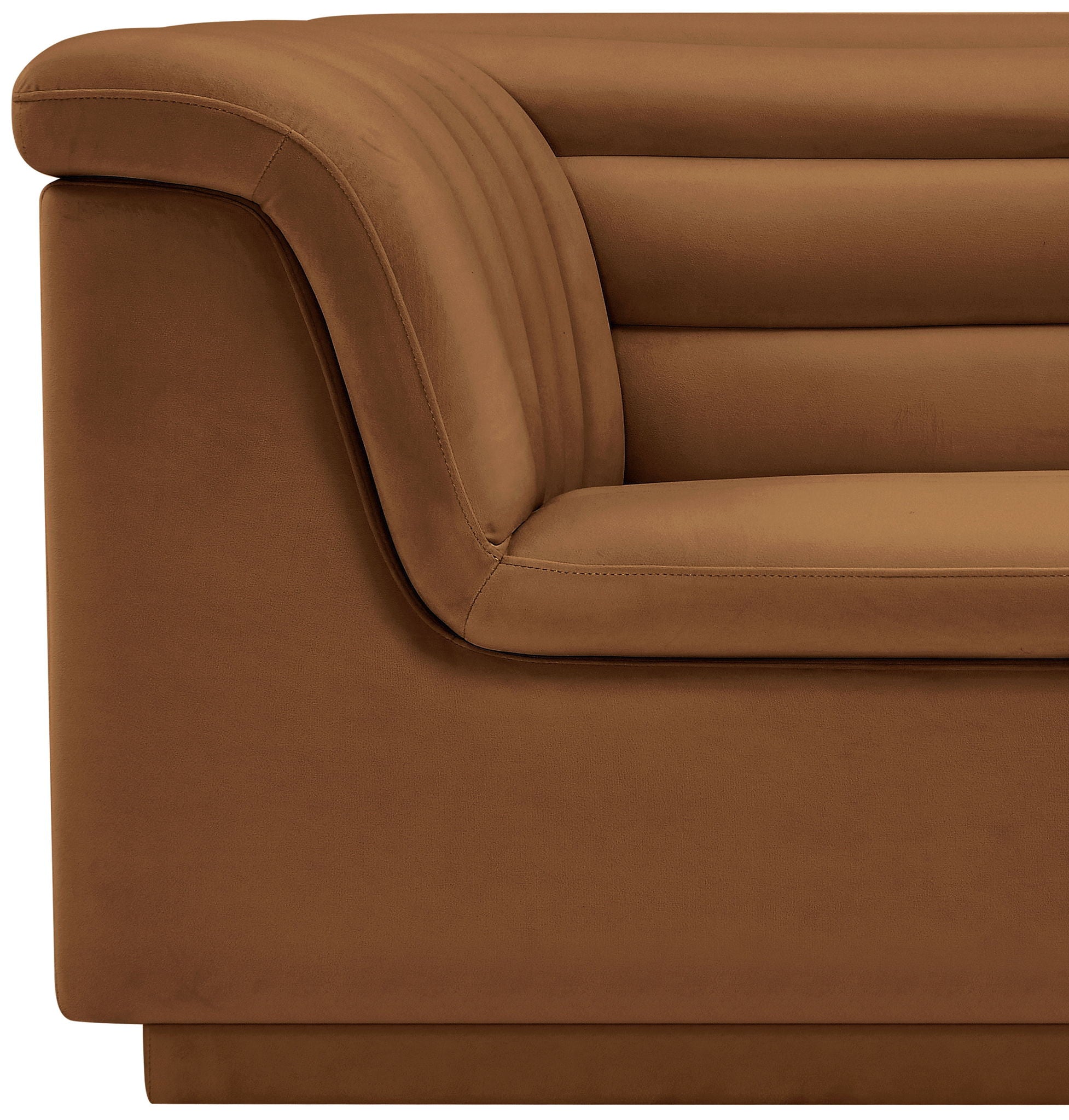 Cascade - Velvet Chair - Saddle