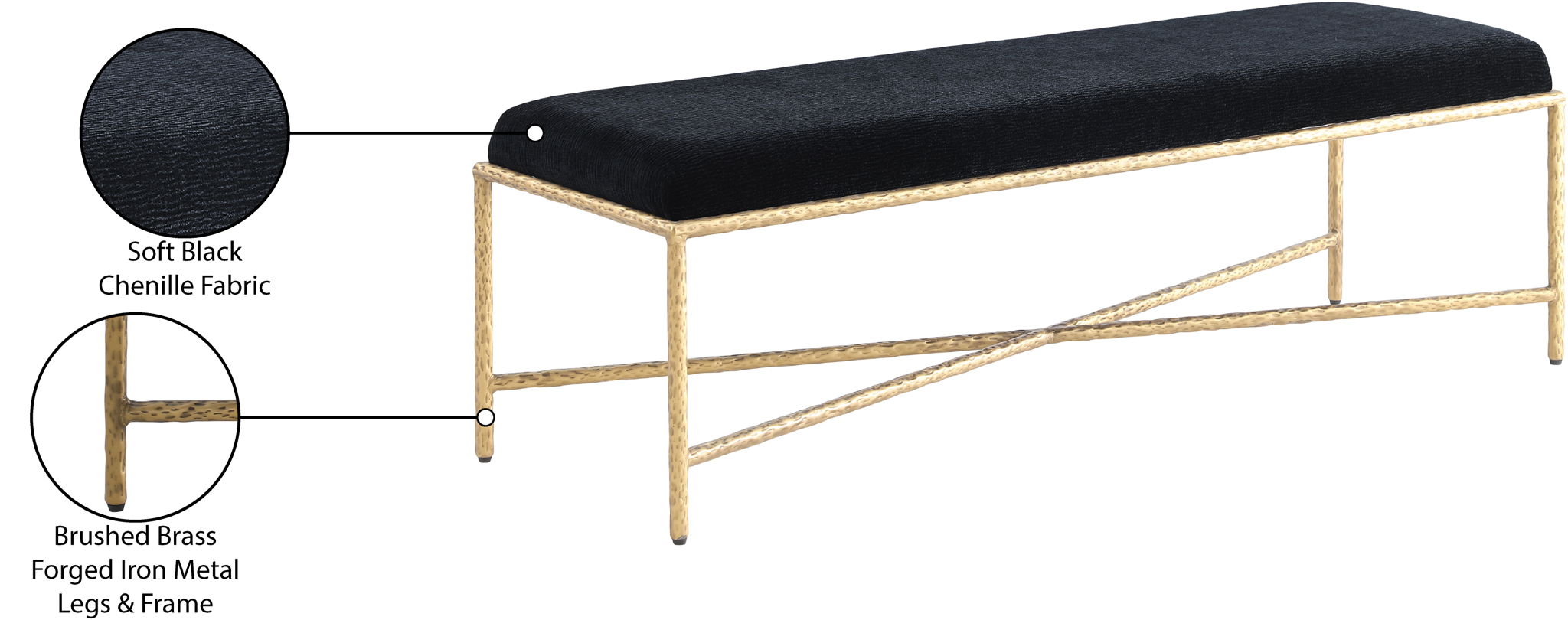 Valley - Bench With Gold Frame