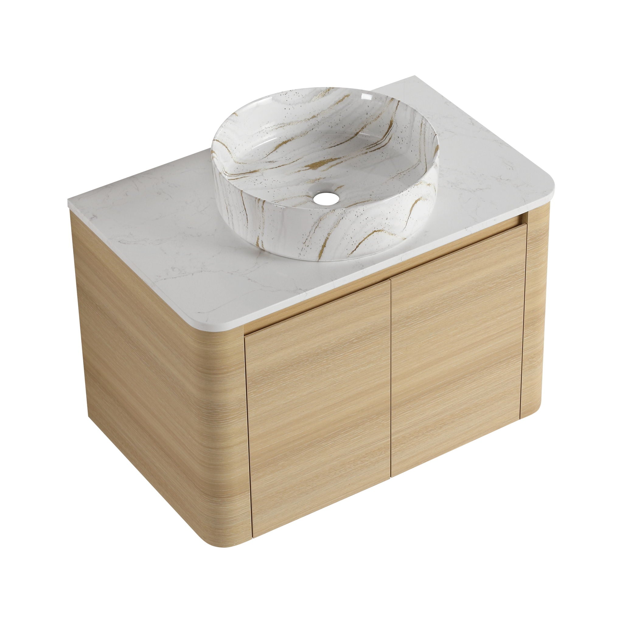 Mounted Bathroom Vanity & Art Sink, Soft Close Door