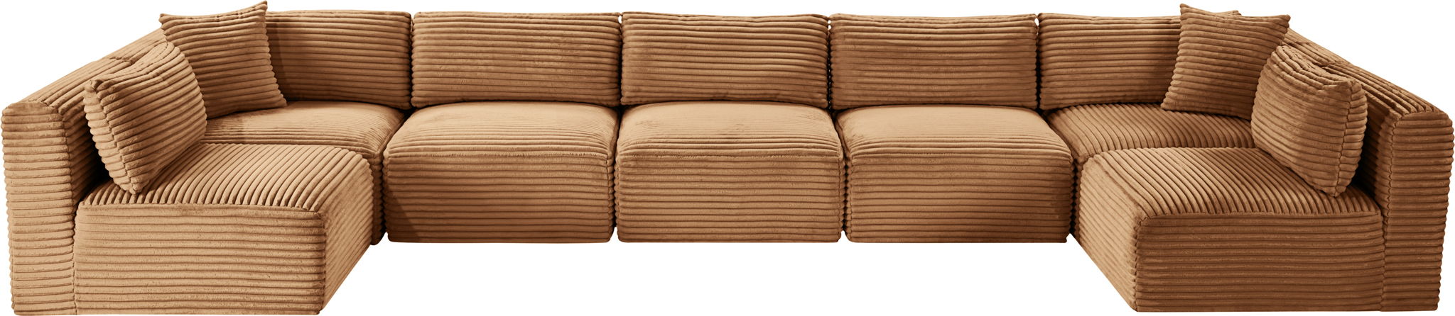 Shaggy - Fabric 7 Piece Modular U-Shaped Armless Sectional