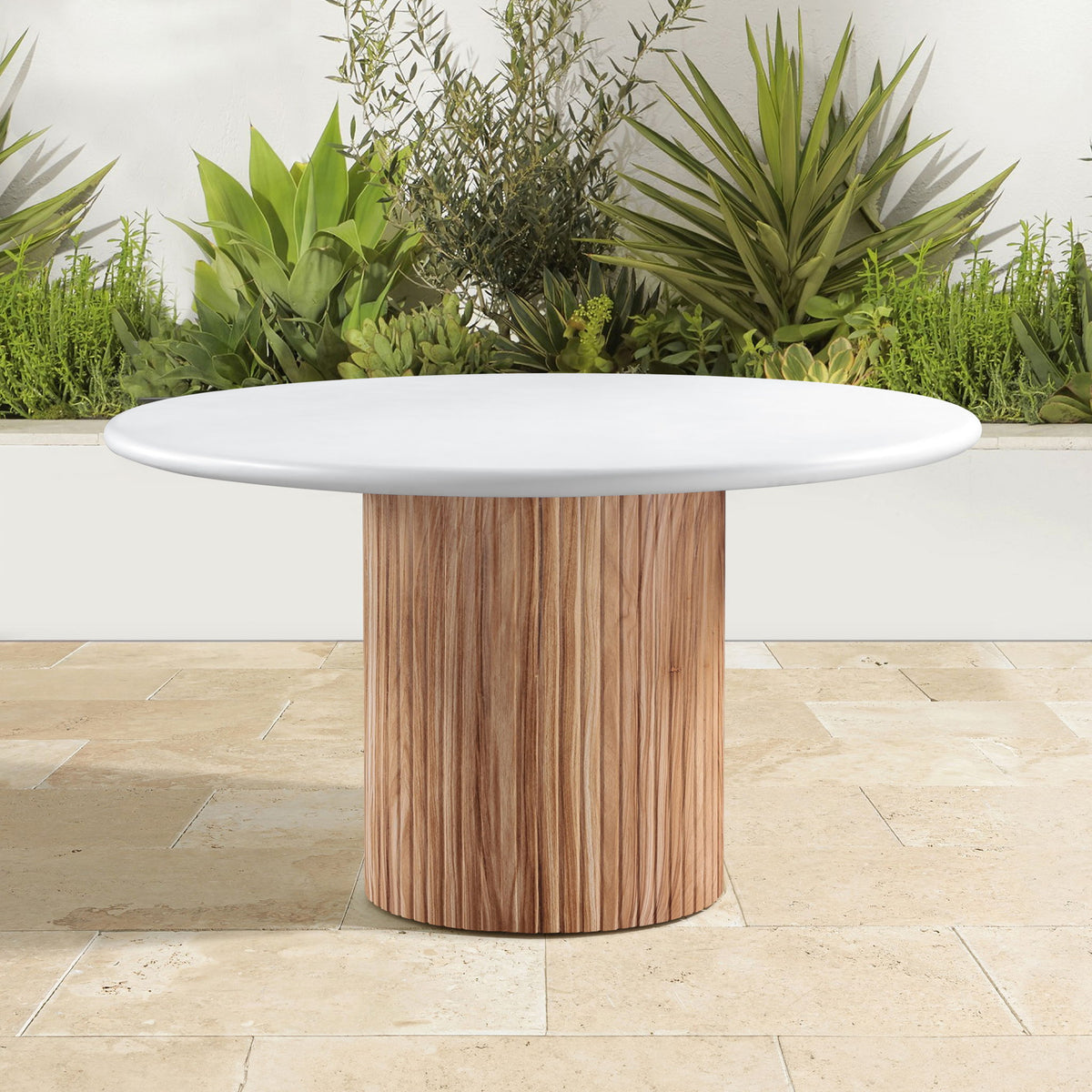 Sanremo - Concrete 53" Finished Concrete Indoor / Outdoor Dining Table - White