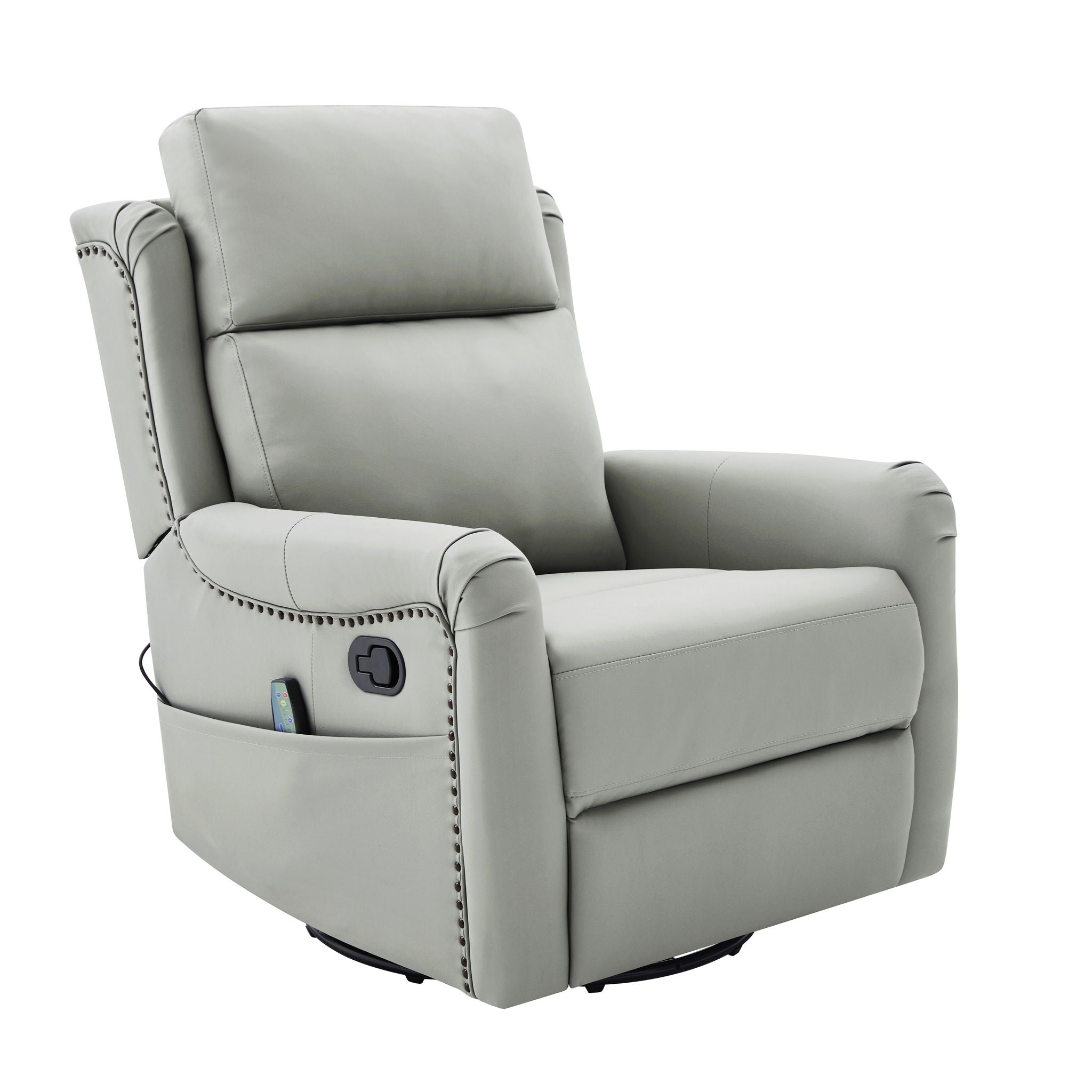 Manual Recliner Swivel Rocking Chair With 8 Point Massage And Heating