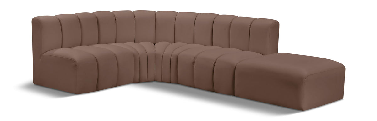 Arc - Faux Leather 5 Piece Corner Modular Sofa