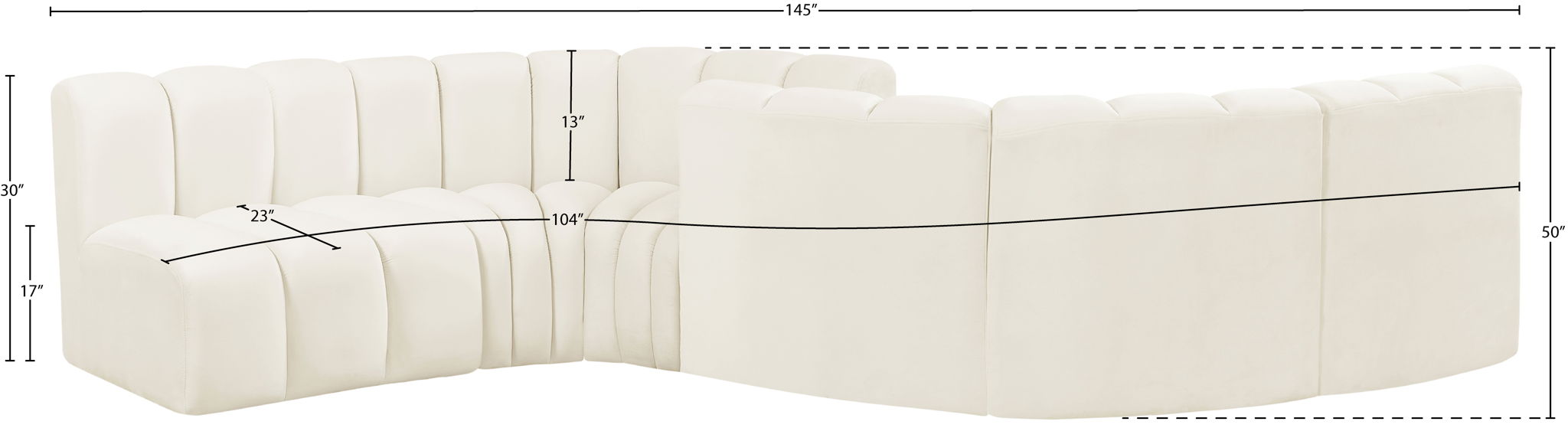 Arc - Velvet 6 Piece Modular Sofa