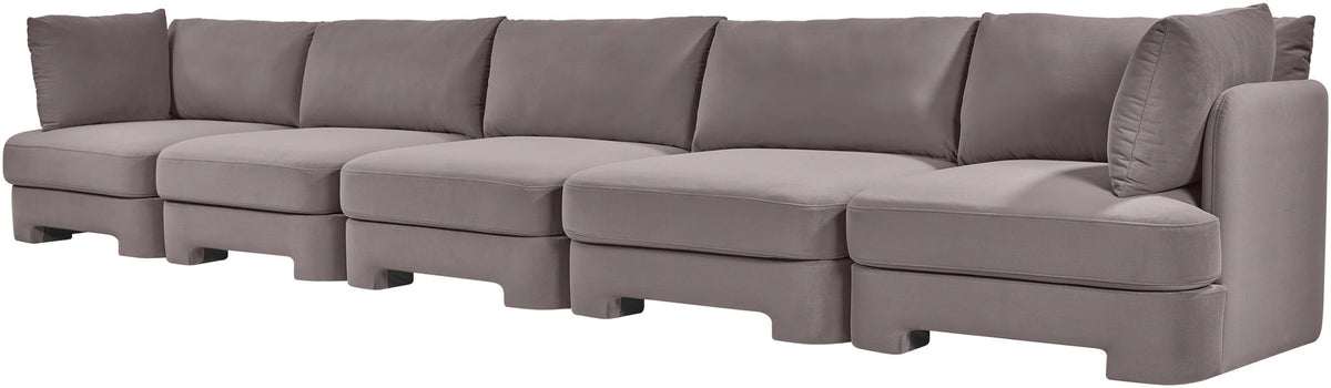 Hammond - Velvet Performance Fabric Upholstered 5 Piece Sofa