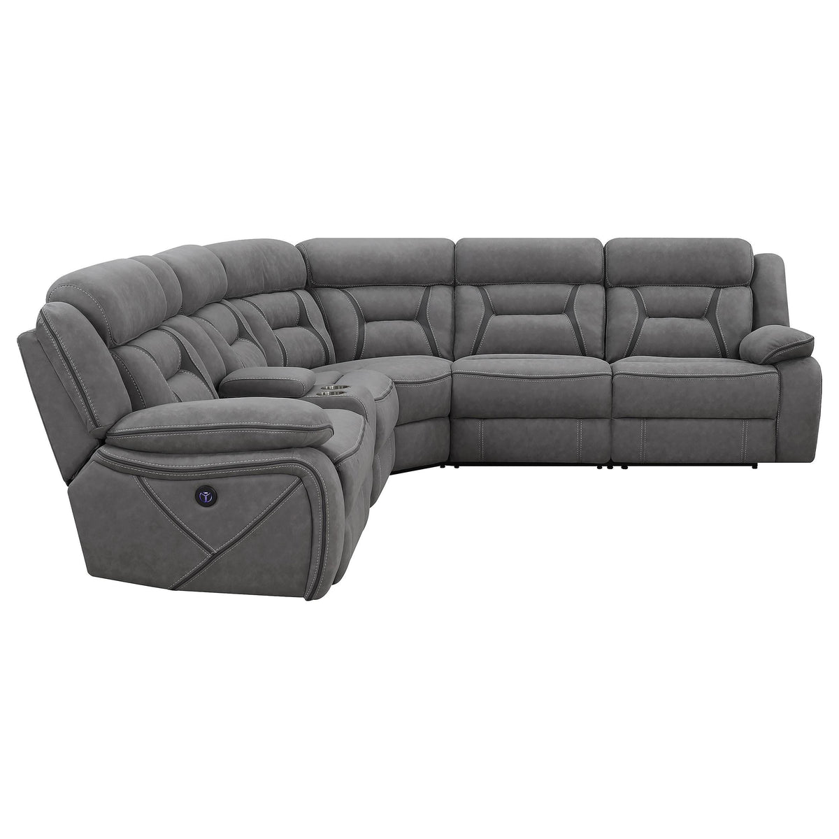 Higgins Power Reclining Leather Look 4 pc Sectional 600370