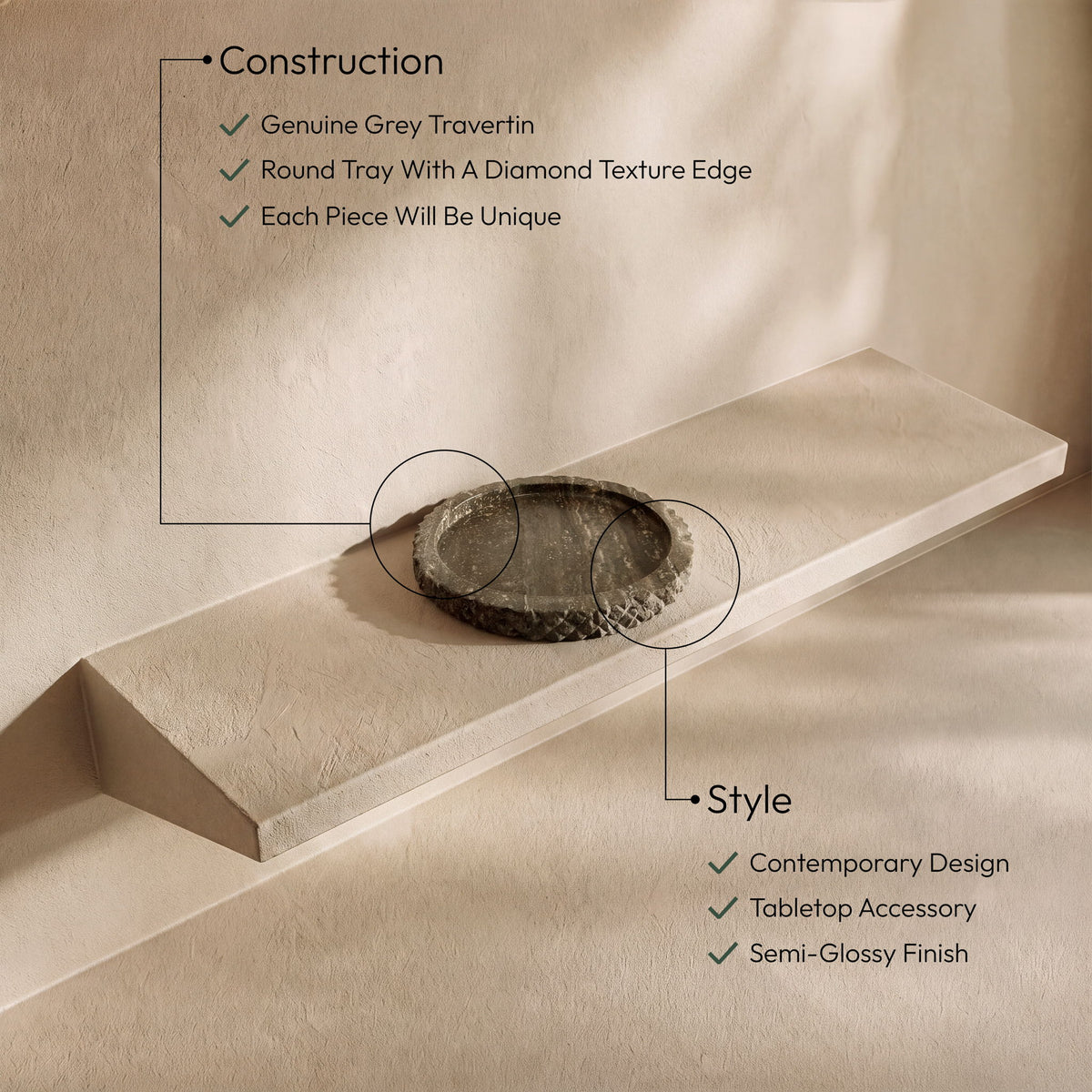 Russell - Travertine Tray