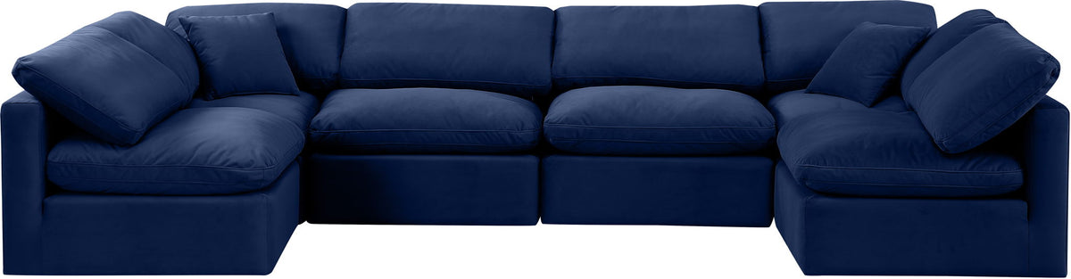Indulge - Velvet 6 Piece Modular U-Shaped Sectional