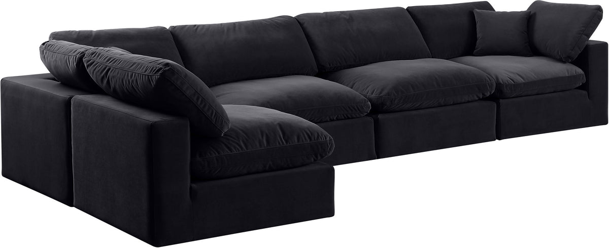 Comfy - 5 Piece Velvet Modular Sectional