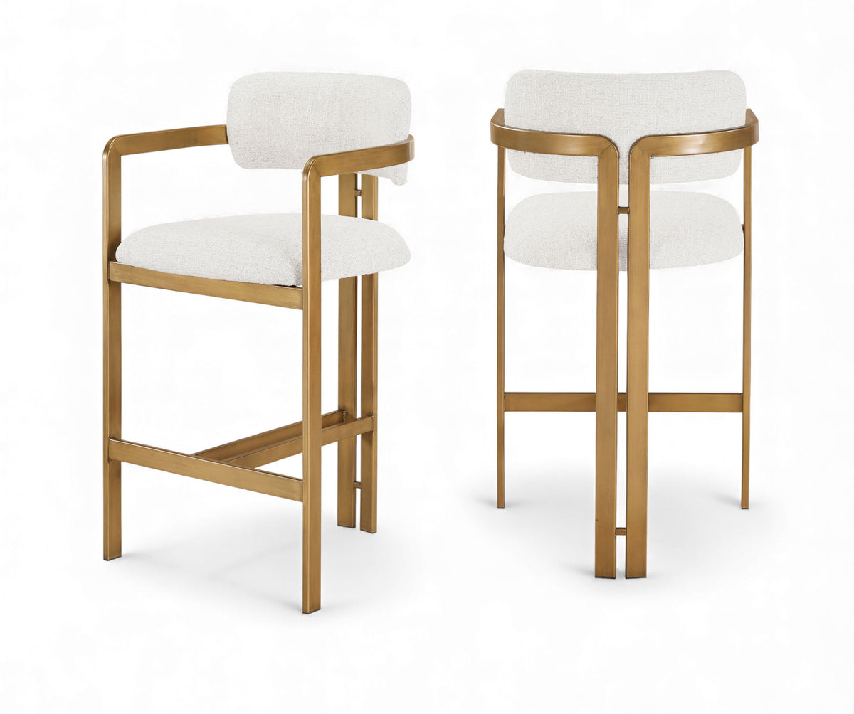 Aurum - Linen Textured Fabric Upholstered Counter Stool