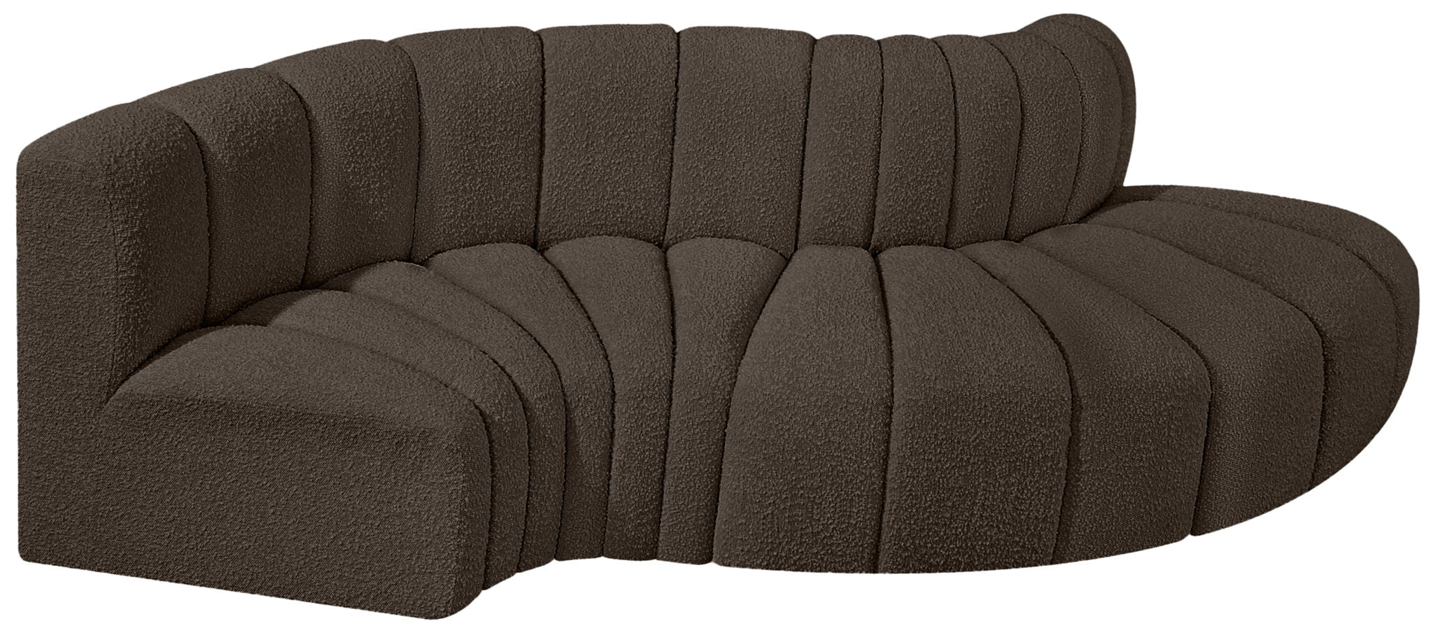 Arc - Boucle Fabric 4 Piece L-Shaped Modular Sofa