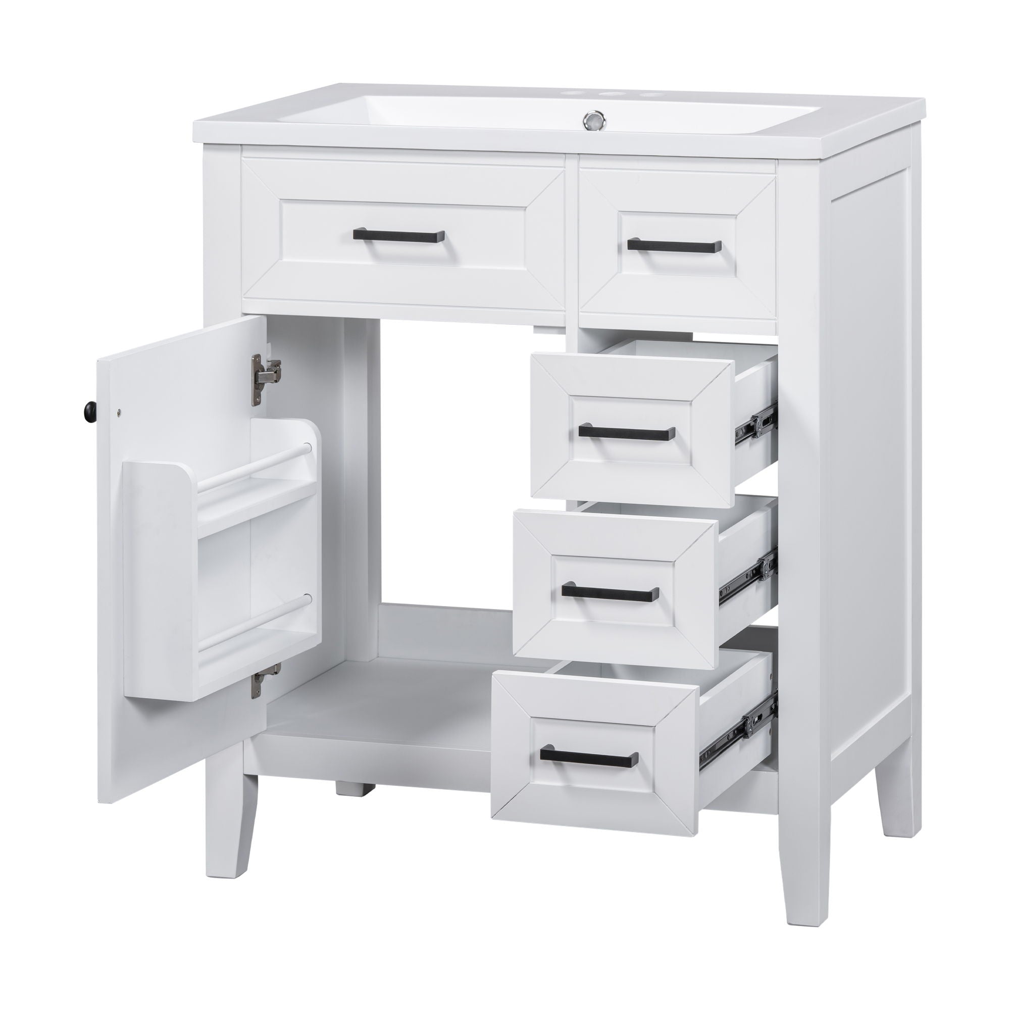 Modern Bathroom Vanity With Sink Combo, 3 Drawers