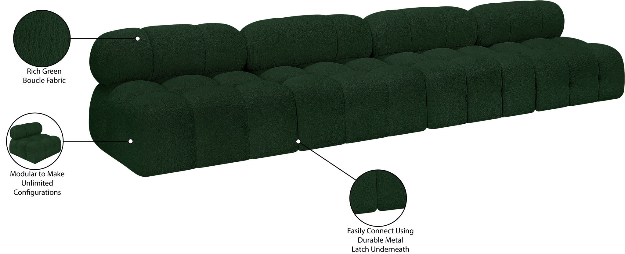 Ames - 4 Seat Modular Armless Sofa