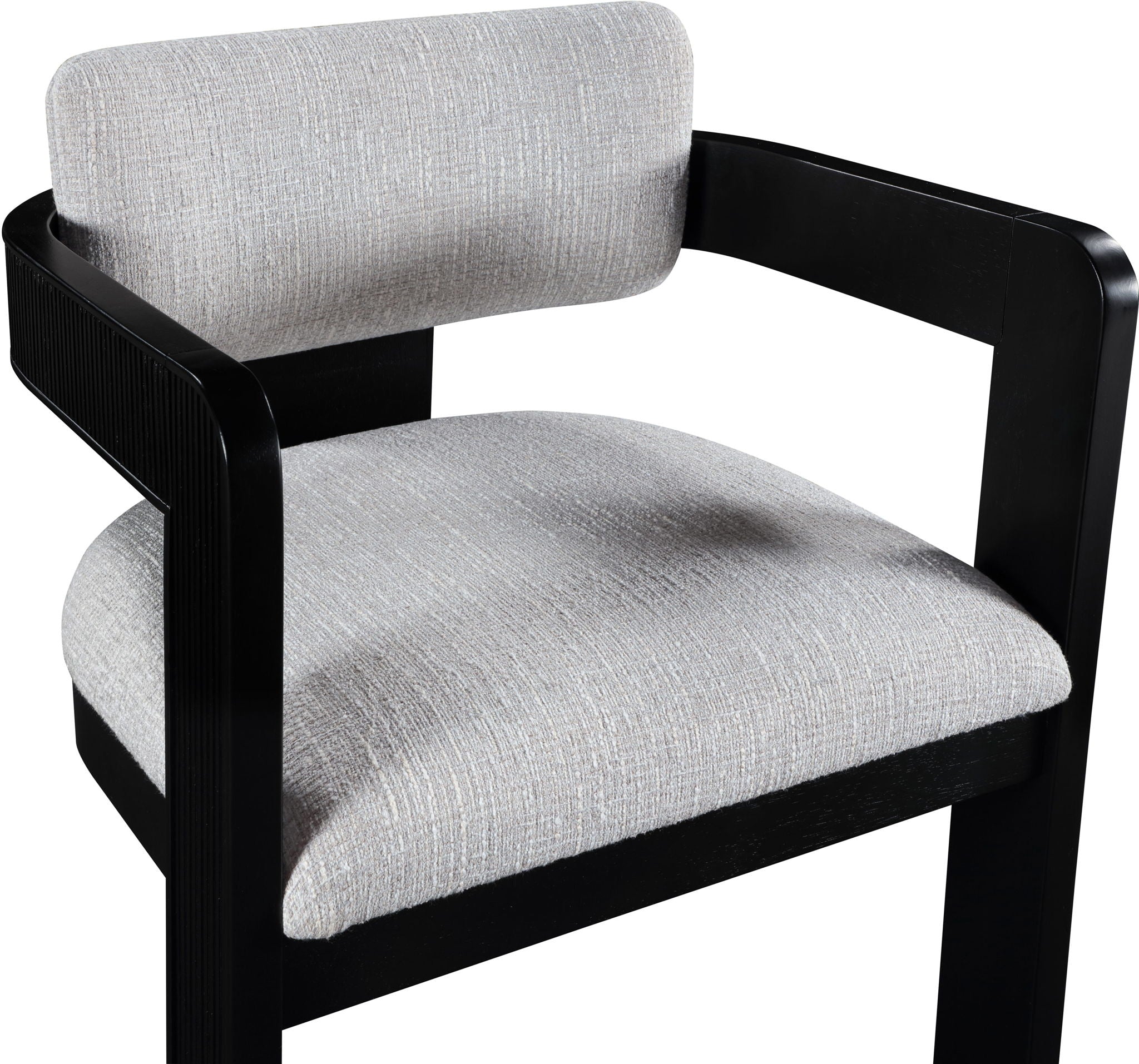 Sacha - Linen Dining Chair With Black Base (Set of 2)