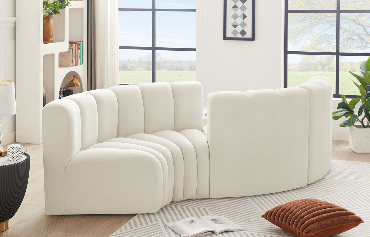 Arc - Velvet 4 Piece Curved Modular Sofa