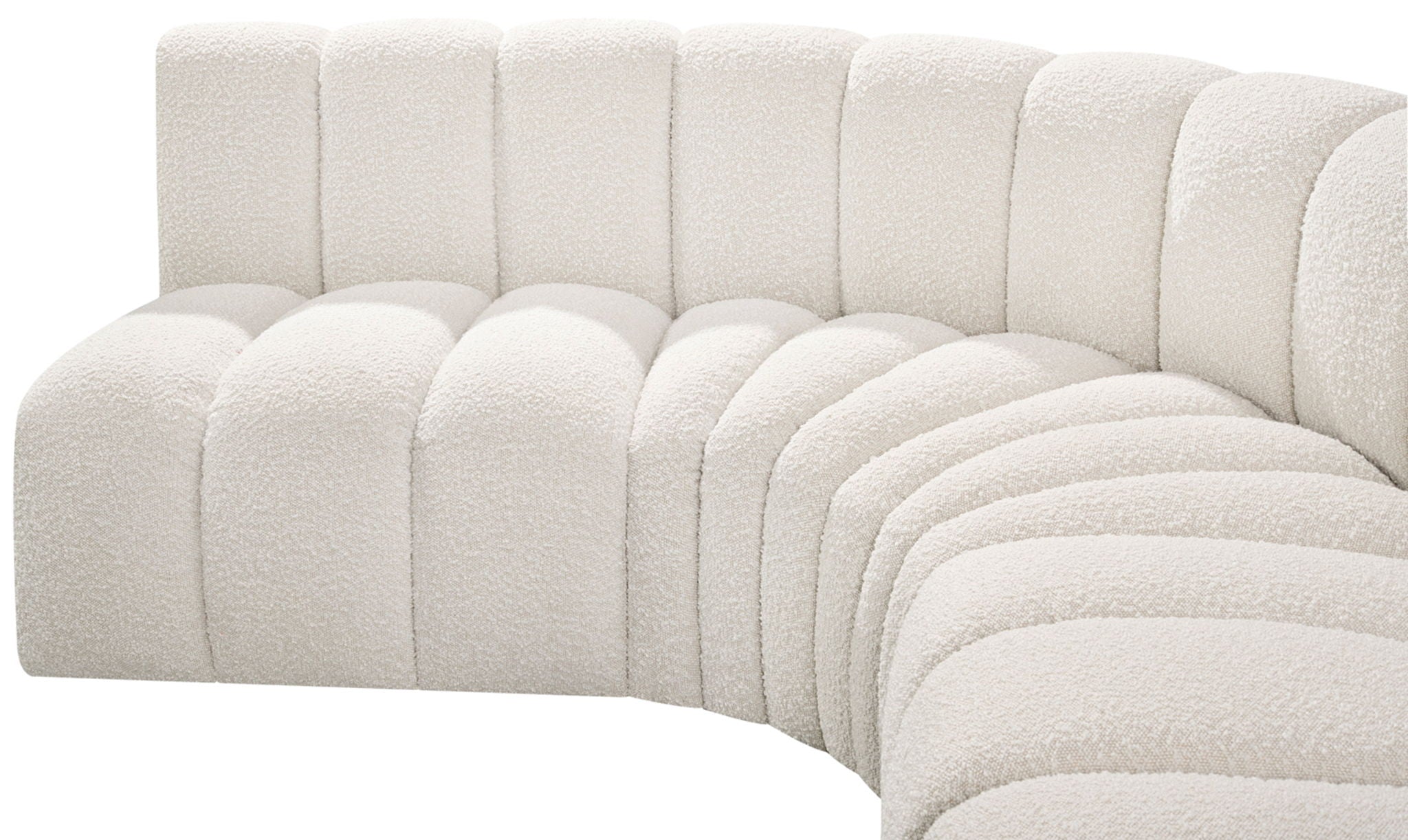 Arc - Boucle Fabric 7 Piece U-Shaped Modular Sofa