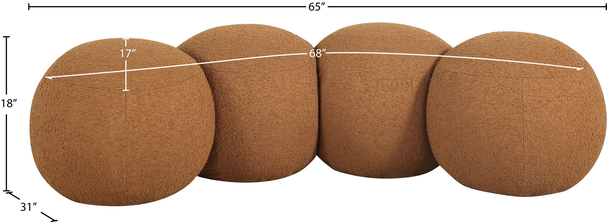 Apollo - Boucle Fabric Bench