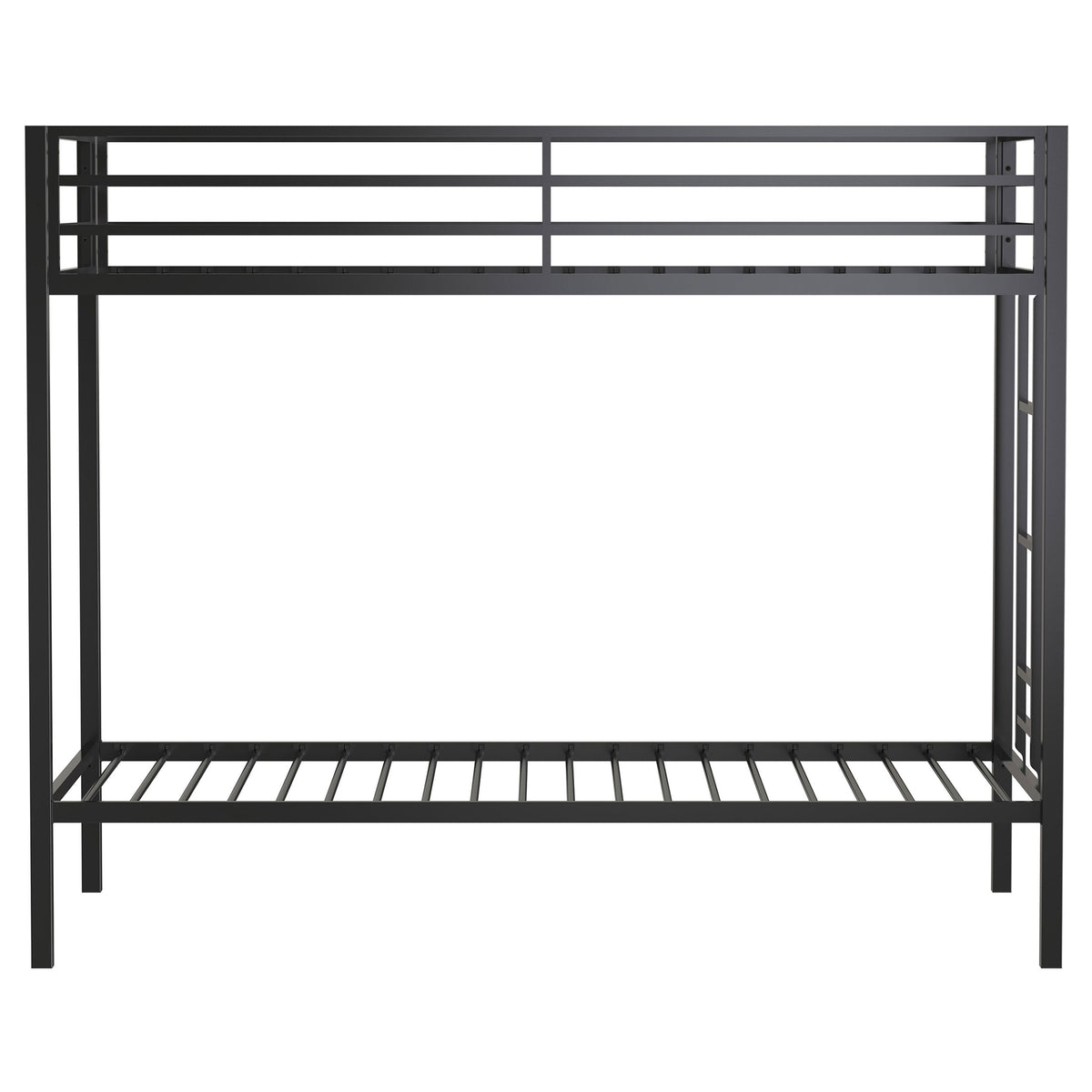 Alevera-Over- Steel Bunk Bed with Ladder Matte Black