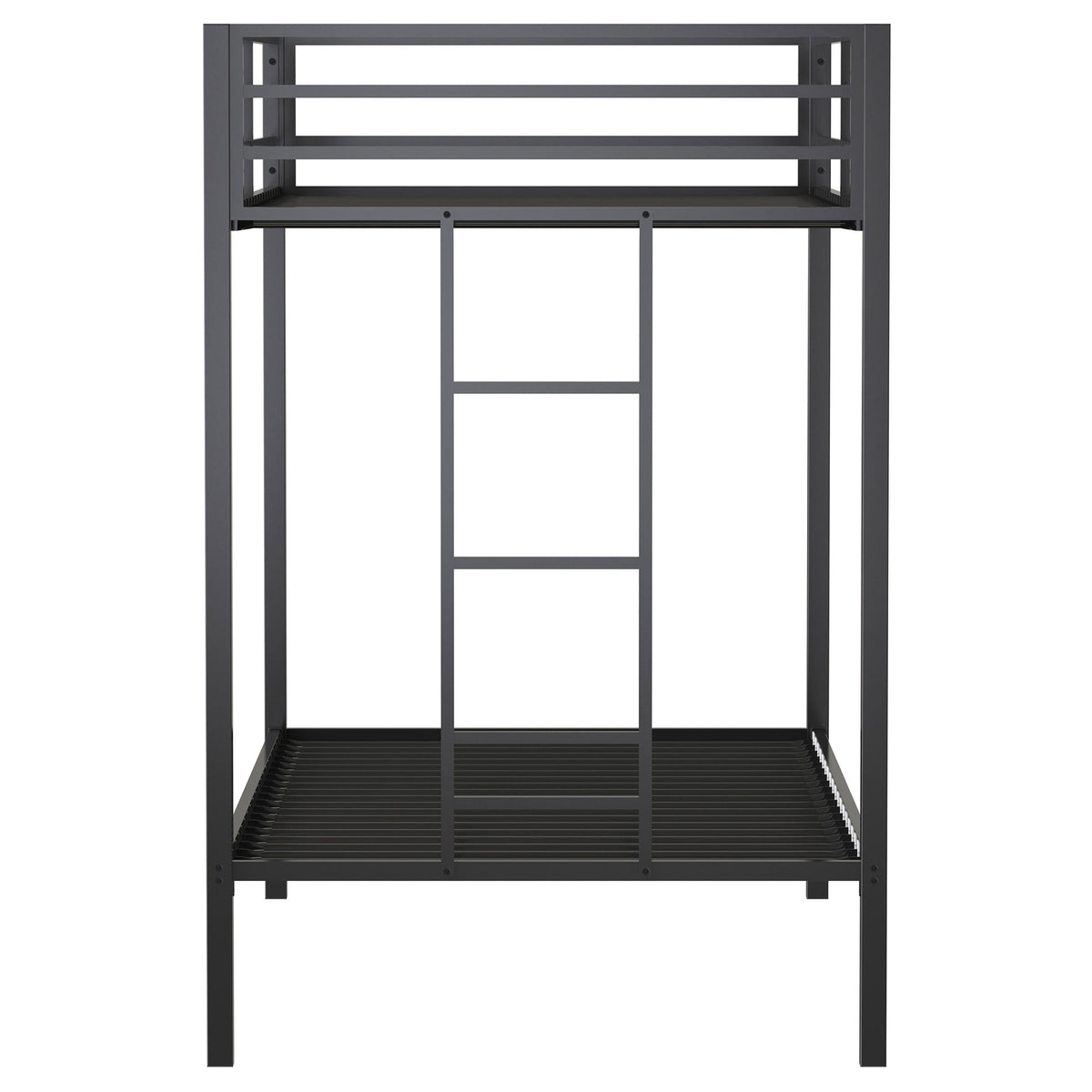 Alevera-Over- Steel Bunk Bed with Ladder Matte Black