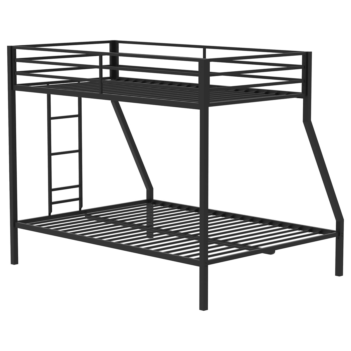 Alevera-Over- Steel Bunk Bed with Ladder Matte Black