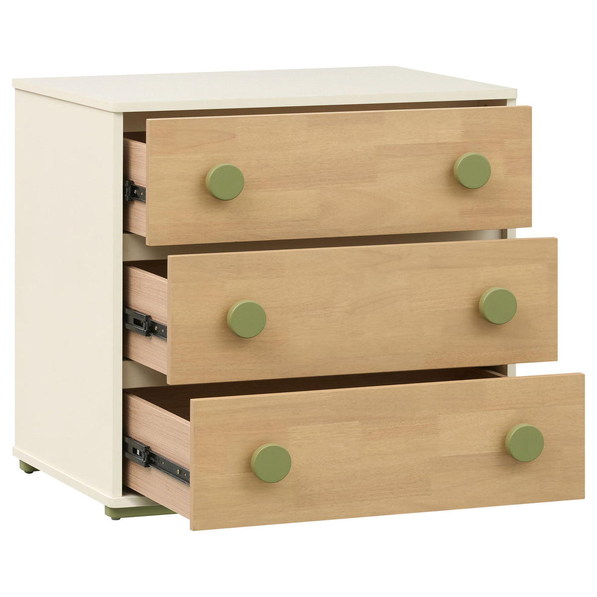 Evren 3-drawer Chest with Olive Wood Knobs Tri-Tone
