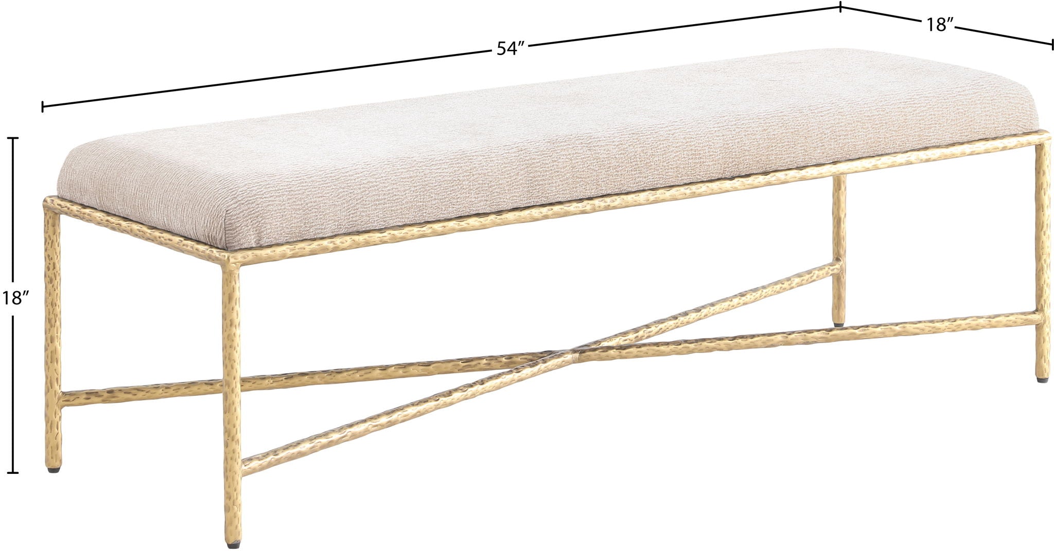 Valley - Bench With Gold Frame