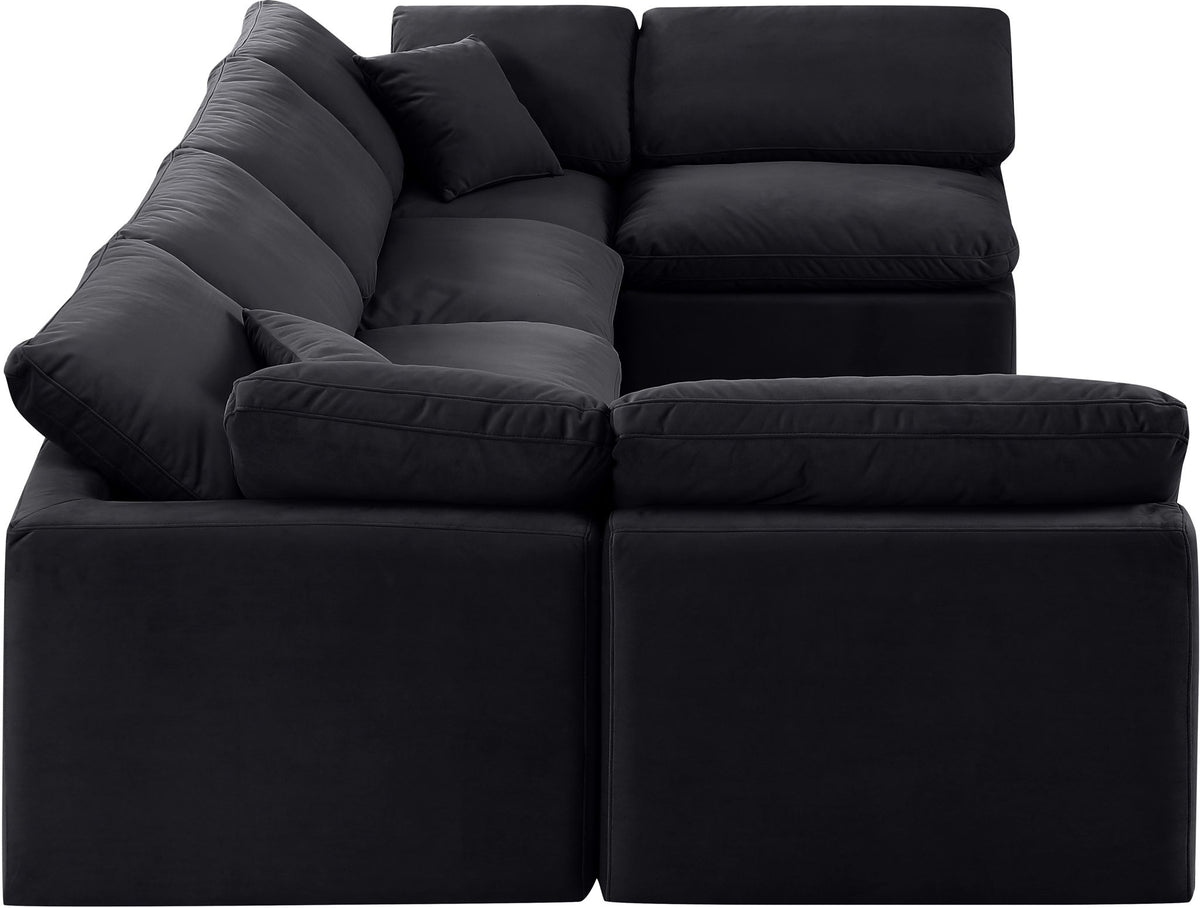 Indulge - Velvet 6 Piece Modular U-Shaped Sectional