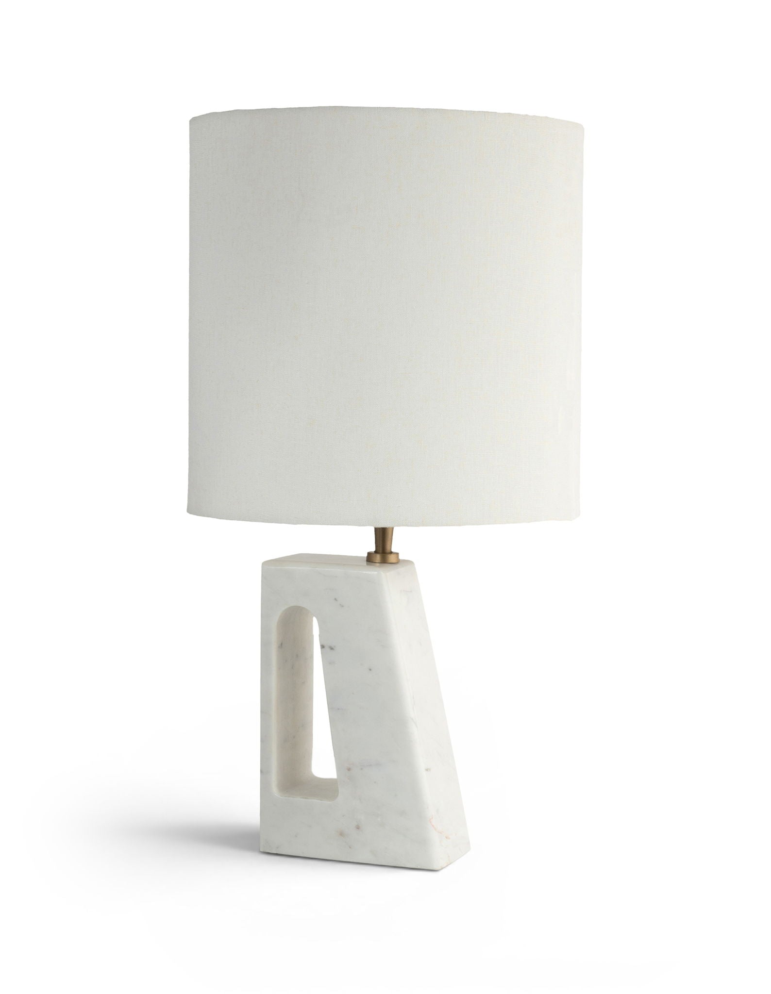 Vellum - Genuine Marble Base And Linen Textured Fabric Shade Table Lamp