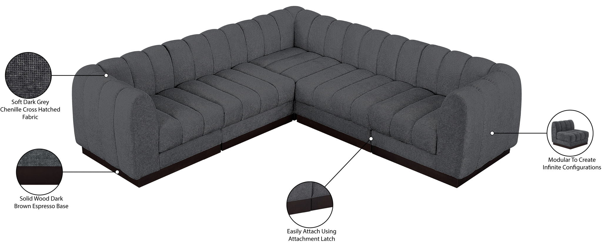 Quinn - 5 Piece Modular Sectional