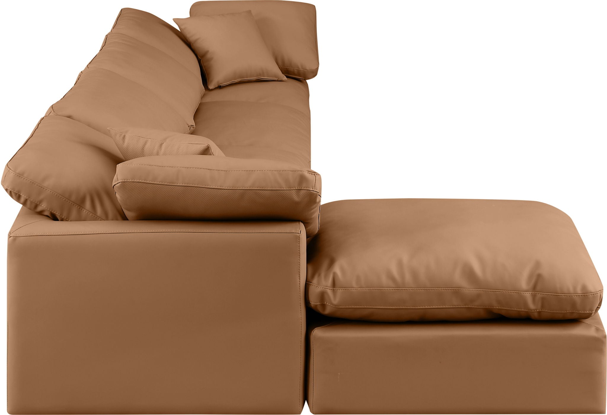 Indulge - Faux Leather 5 Piece Modular Sectional With Chaise