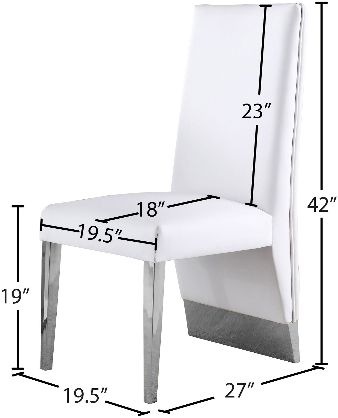 Porsha - Dining Chair (Set of 2) - Chrome Base