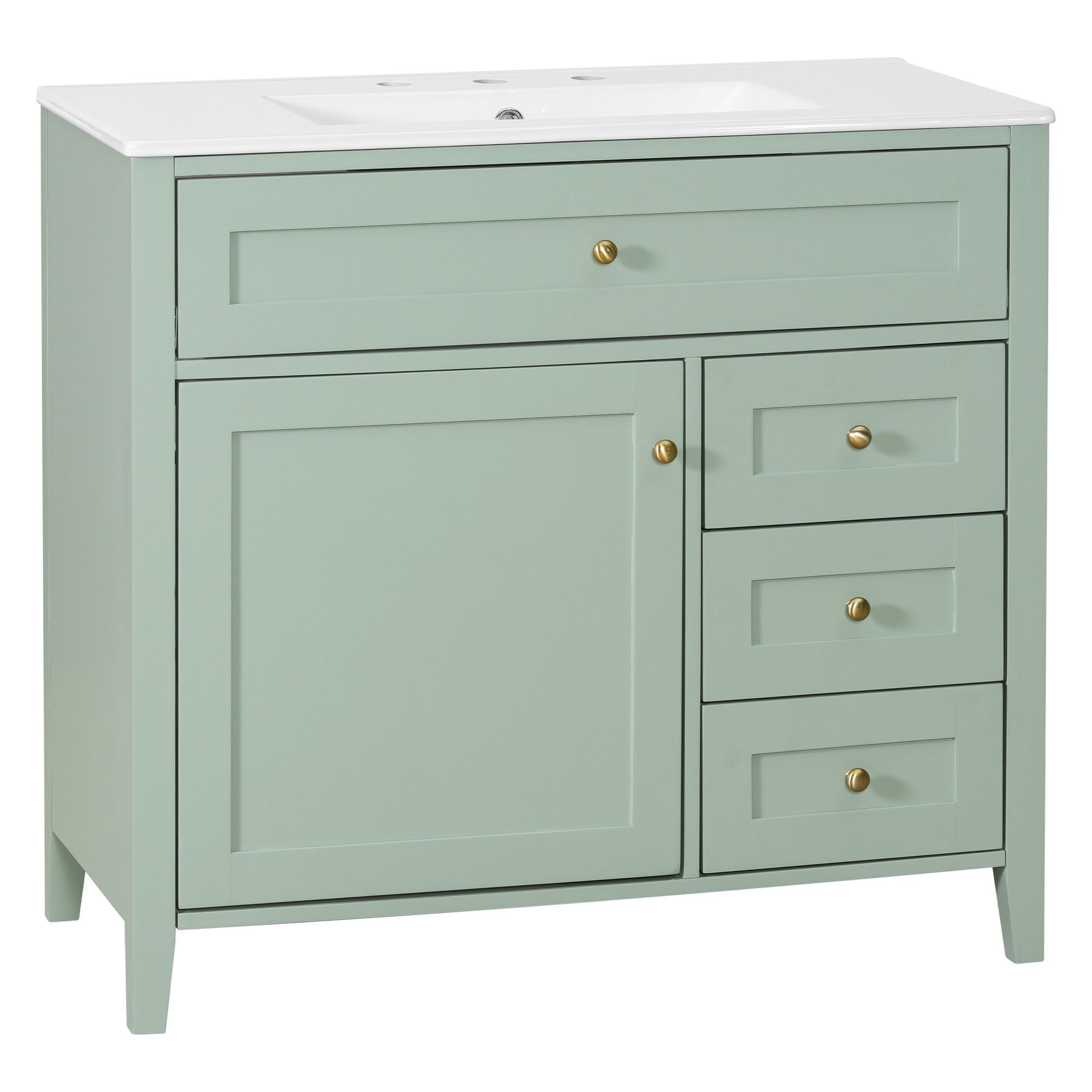 Bathroom Vanity With Sink, Cabinet With 3 Drawers And Adjustable Shelf