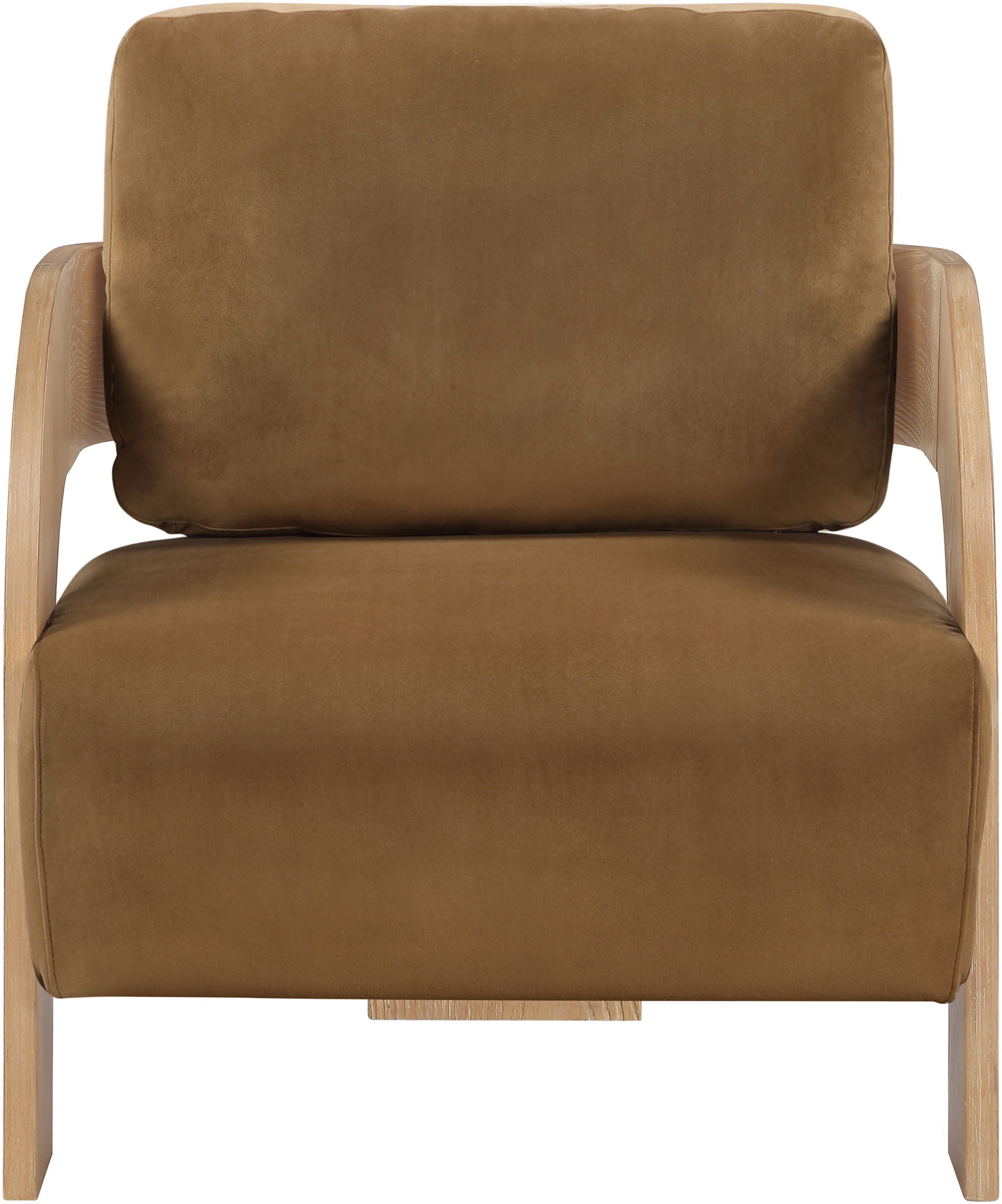Cedra - Velvet Performance Fabric Upholstered Accent Chair - Natural Frame
