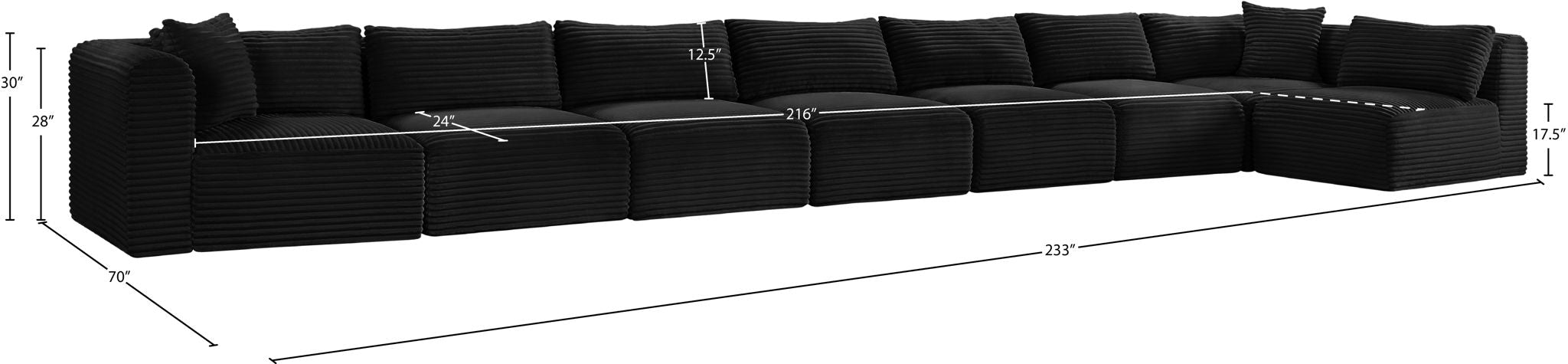 Shaggy - 8 Piece Modular Sectional