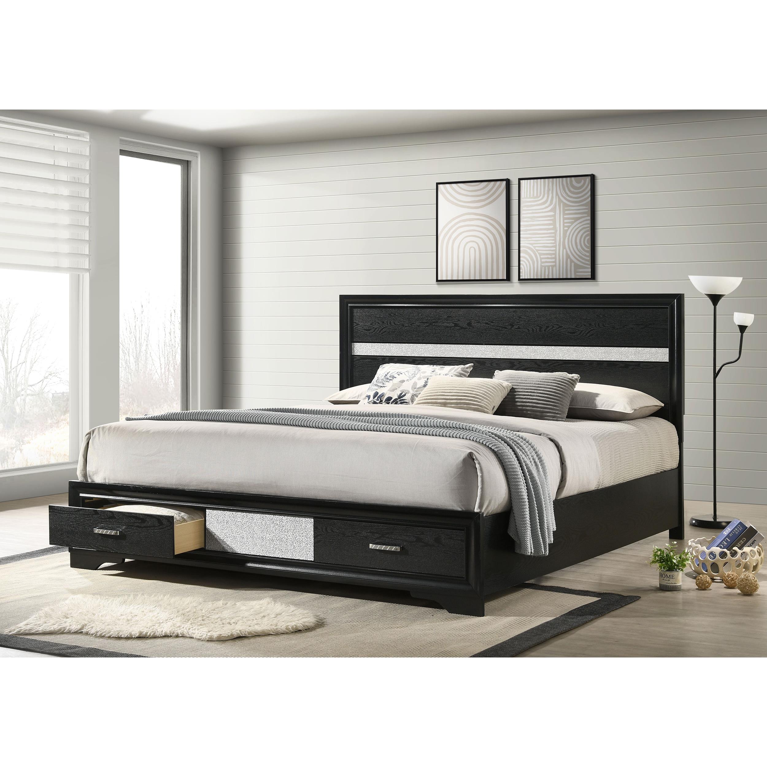 Diamond Modern Furniture COA Miranda California King Panel Bed with Storage 206361KW IMAGE 6