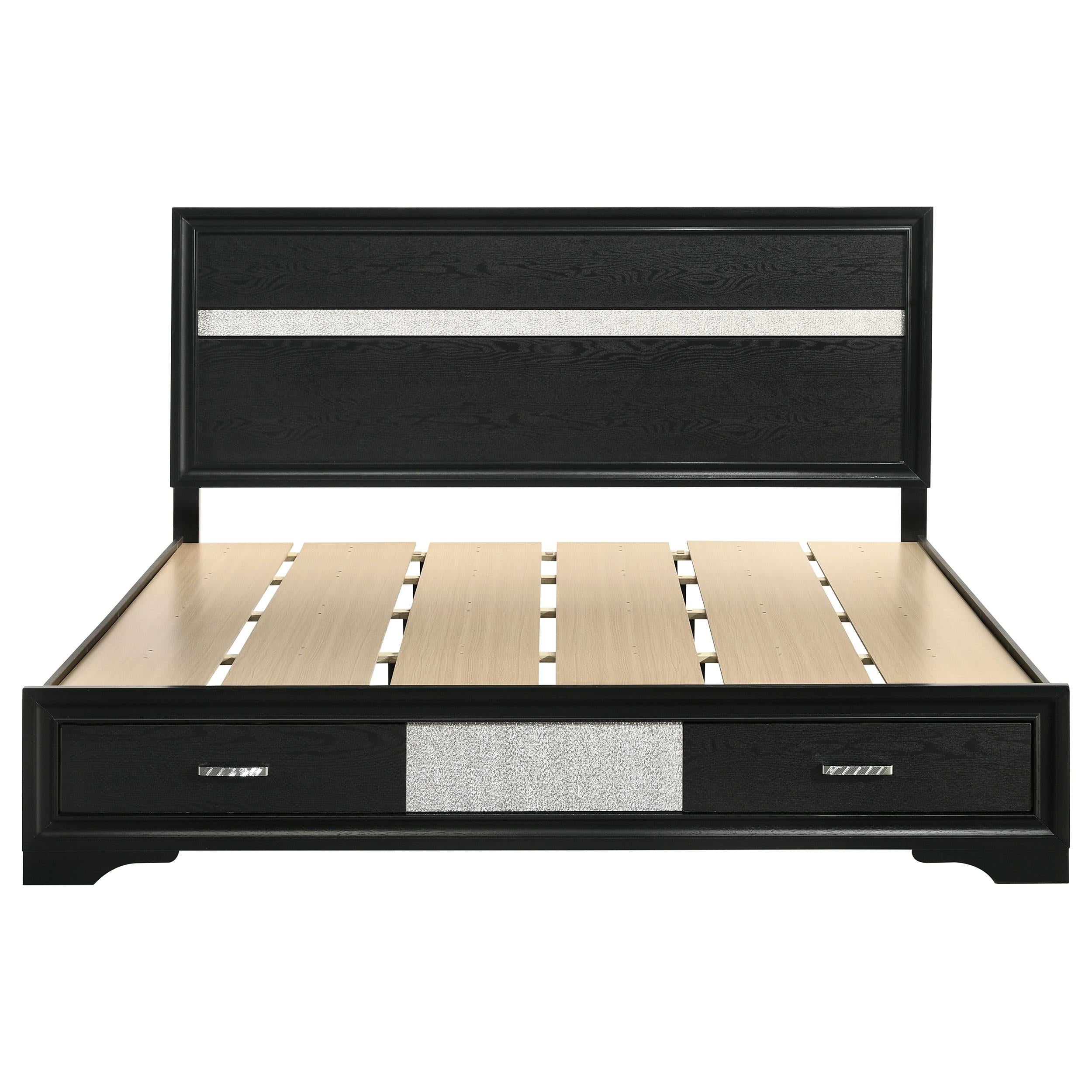 Diamond Modern Furniture COA Miranda King Panel Bed with Storage 206361KE IMAGE 3