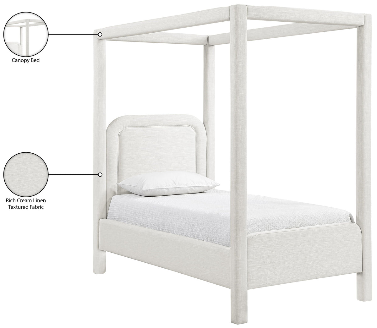 Salina - Linen Textured Fabric Upholstered Bed
