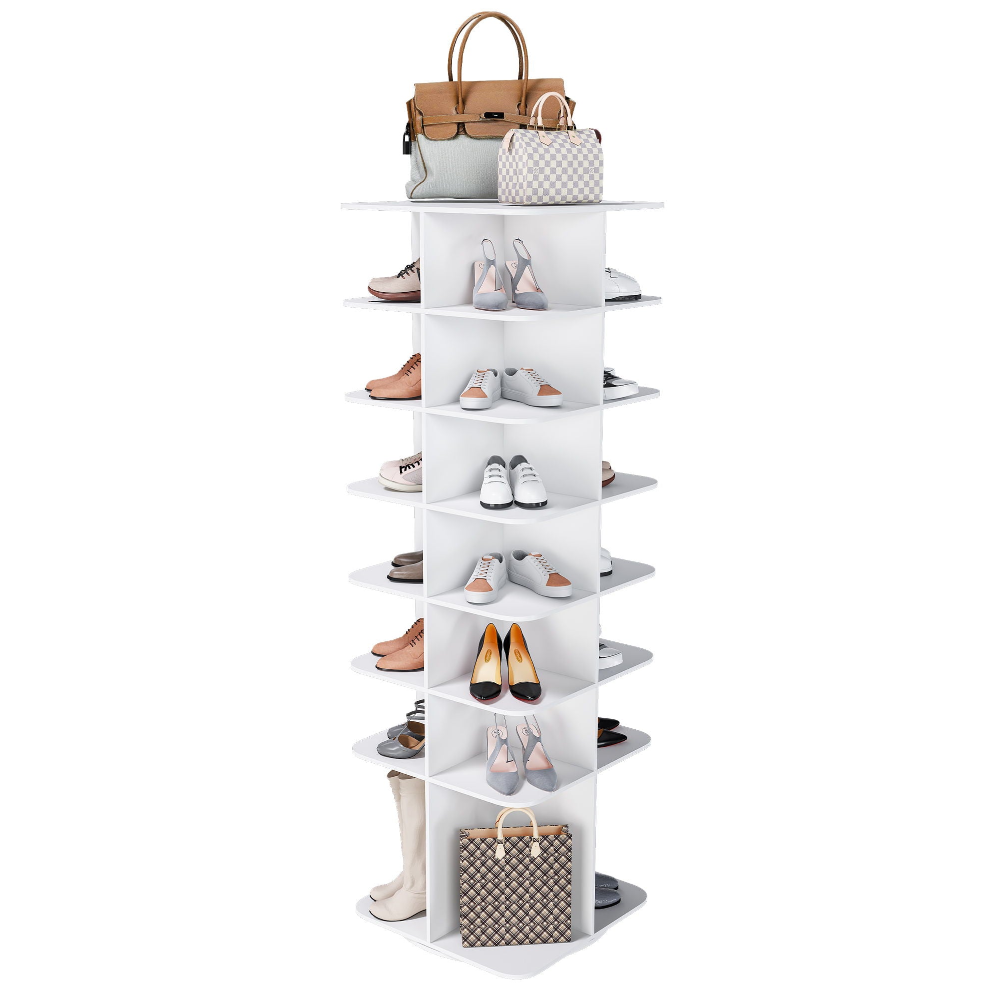 Spinning Shoe Rack, Free Standing 360° Revolving Shoe Organizer