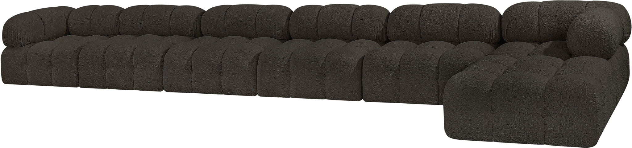 Ames - 7 Piece Boucle Fabric Modular L-Shaped Sectional