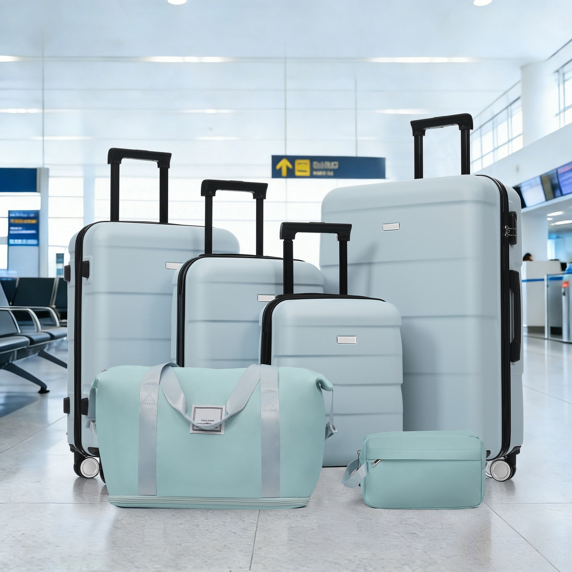 Hardshell Luggage Set 6 Piece With Duffel & Toiletry Bag