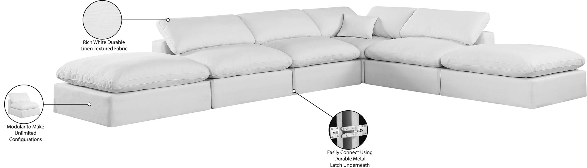 Comfy - 6 Piece Linen Modular Sectional