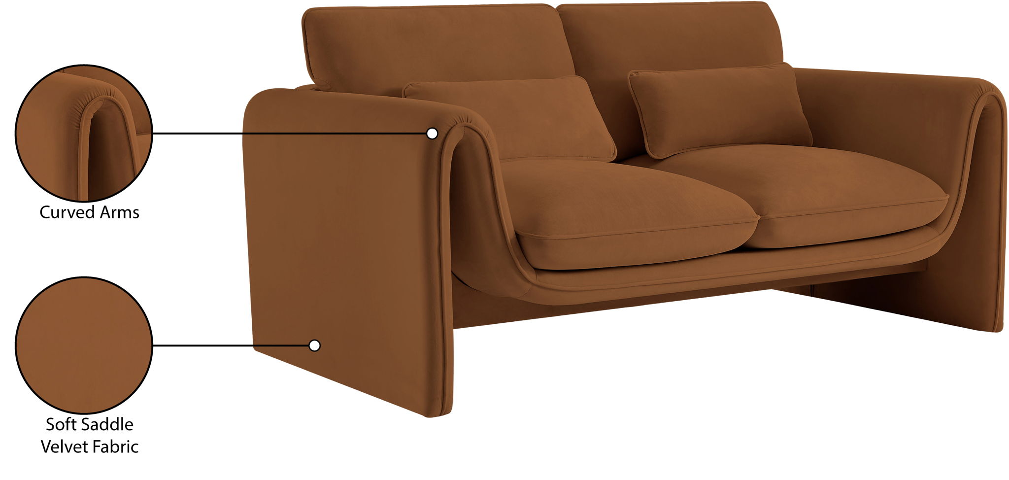Sloan - Loveseat - Saddle