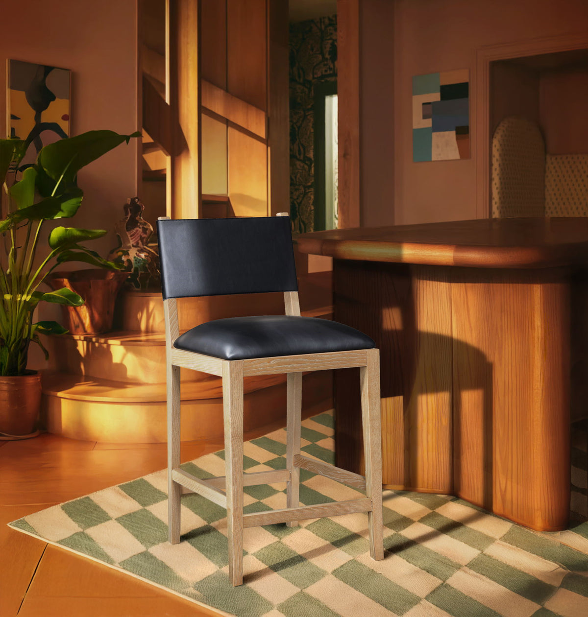 Avon - Vegan Leather Counter Stool