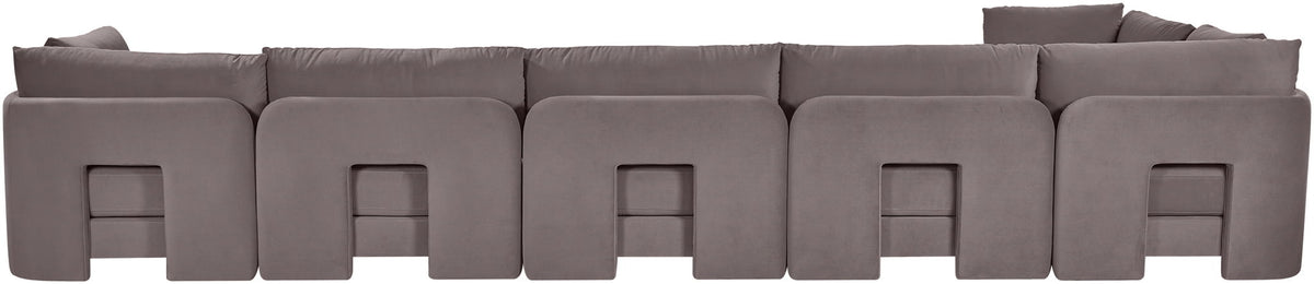 Hammond - Velvet Performance Fabric Upholstered 6 Piece L-Shaped Sectional