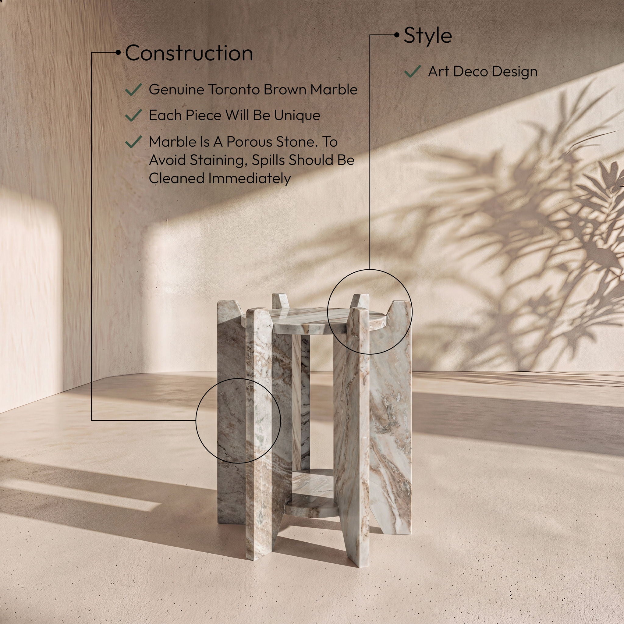 Soriano - Genuine Marble Table