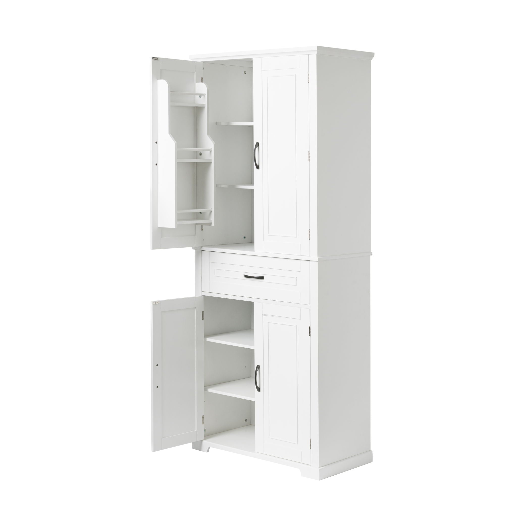 Bathroom Storage Cabinet With Doors And Drawer, Adjustable Shelf