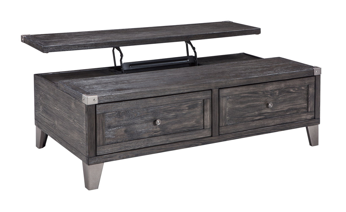 Todoe - Lift Top Cocktail Table - Dark Gray
