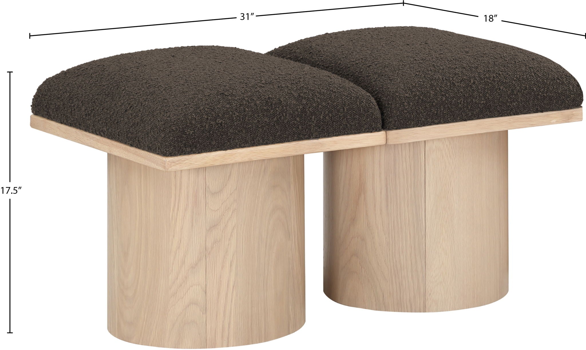 Pavilion - 2 Piece Modular Bench With Natural Base
